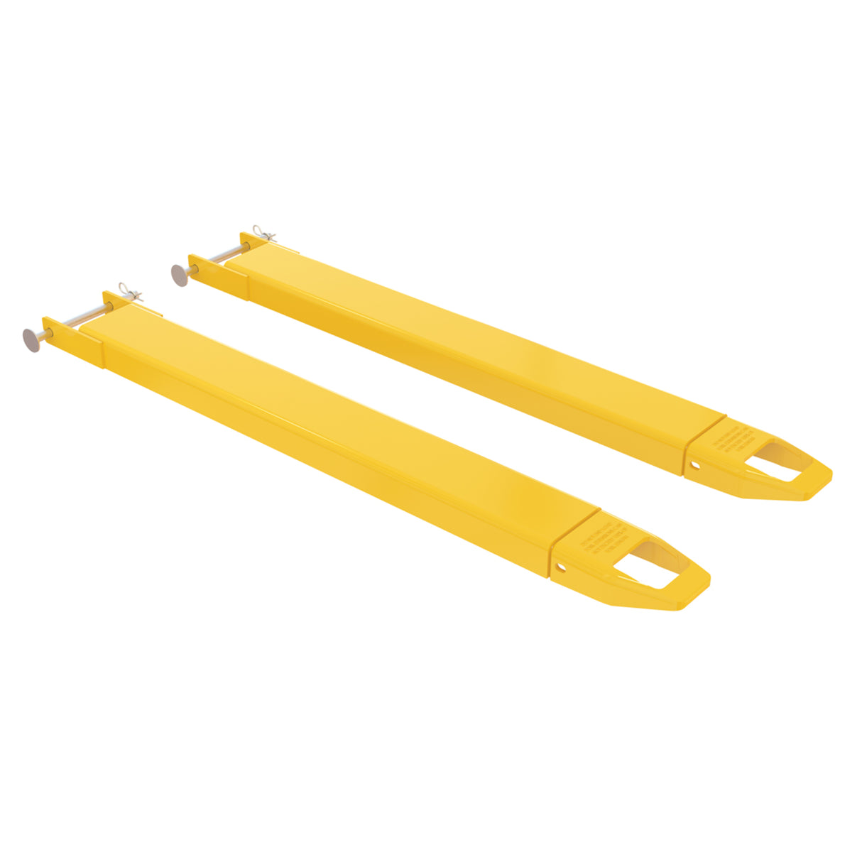 Vestil FE-P Cast-Tip Pin Style Fork Extensions | 4,000 lb Per Pair, Cast Steel Tips, Fits Class 2 & 3 Forks, 4"/5"/6" Width, 48"–120" Length
