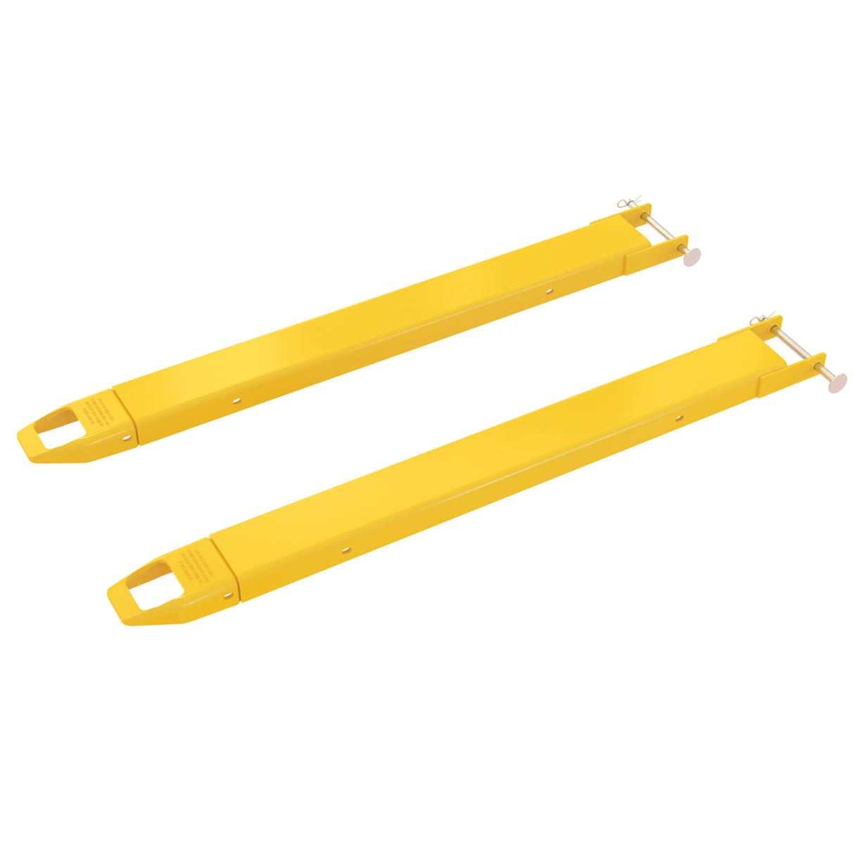 Vestil FE-P Cast-Tip Pin Style Fork Extensions | 4,000 lb Per Pair, Cast Steel Tips, Fits Class 2 & 3 Forks, 4"/5"/6" Width, 48"–120" Length