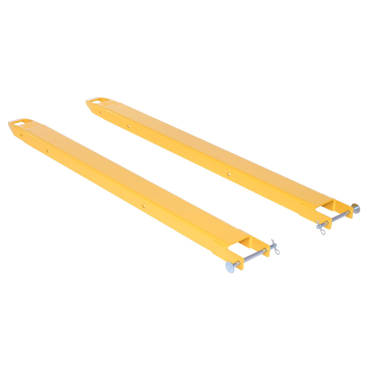 Vestil FE-P Cast-Tip Pin Style Fork Extensions | 4,000 lb Per Pair, Cast Steel Tips, Fits Class 2 & 3 Forks, 4"/5"/6" Width, 48"–120" Length