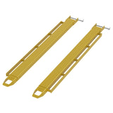Vestil FE-P-LR Pin Style Fork Extensions with Tie-Down Load Rails | 4,000 lb Per Pair, Fits Class 2 & 3 Forks, 4"/5"/6" Width, 72"–96" Length