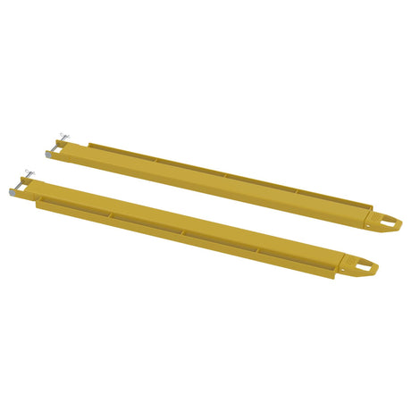 Vestil FE-P-LR Pin Style Fork Extensions with Tie-Down Load Rails | 4,000 lb Per Pair, Fits Class 2 & 3 Forks, 4"/5"/6" Width, 72"–96" Length
