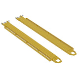 Vestil FE-P-LR Pin Style Fork Extensions with Tie-Down Load Rails | 4,000 lb Per Pair, Fits Class 2 & 3 Forks, 4"/5"/6" Width, 72"–96" Length