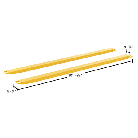 Vestil FE-HS High Strength Fork Extensions | 4,000 lb Capacity Per Pair, 40% Lighter, Fits Class 2 & 3 Forks, 4"/5"/6" Width, 63"–96" Length
