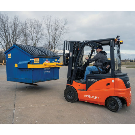 Vestil FLDM-2-72 Fork Mounted Front Load Dumpster Mover — Forklift Dumpster & Hopper Mover, 72" Fixed Forks, 2,000 lb Capacity
