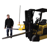 Vestil FORK-P Fork Lifter | Safely Remove & Install Forklift Forks, 400 lb Capacity, 6 Lifting Rings, Clamp-On Steel