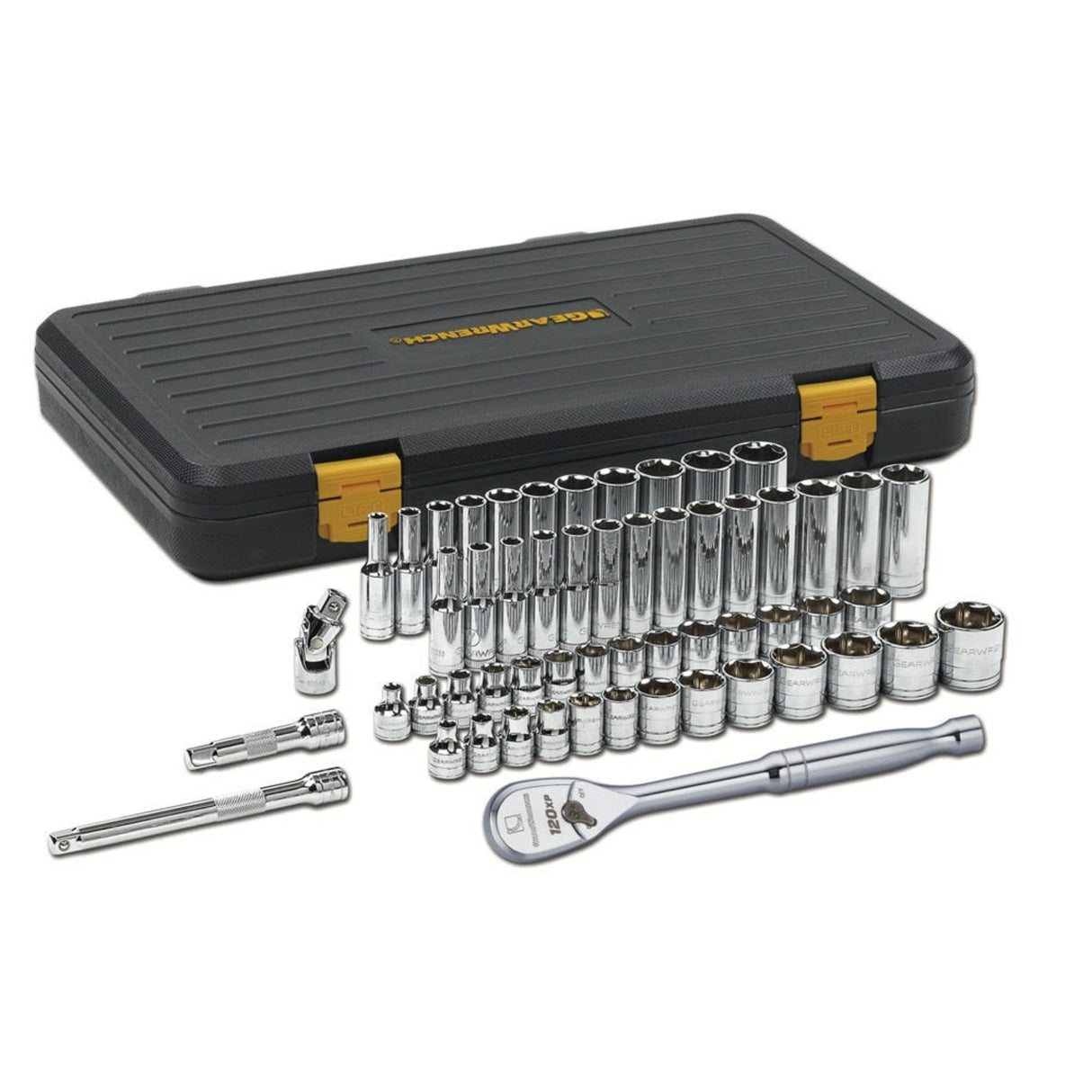 GearWrench 80550P 56-Pc 3/8" Drive 6-Point 120XP Socket Set — Standard & Deep, SAE & Metric