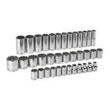 GearWrench 80730 37-Pc 1/2" Drive 12-Point Metric Socket Set — Standard & Deep, 9-36mm