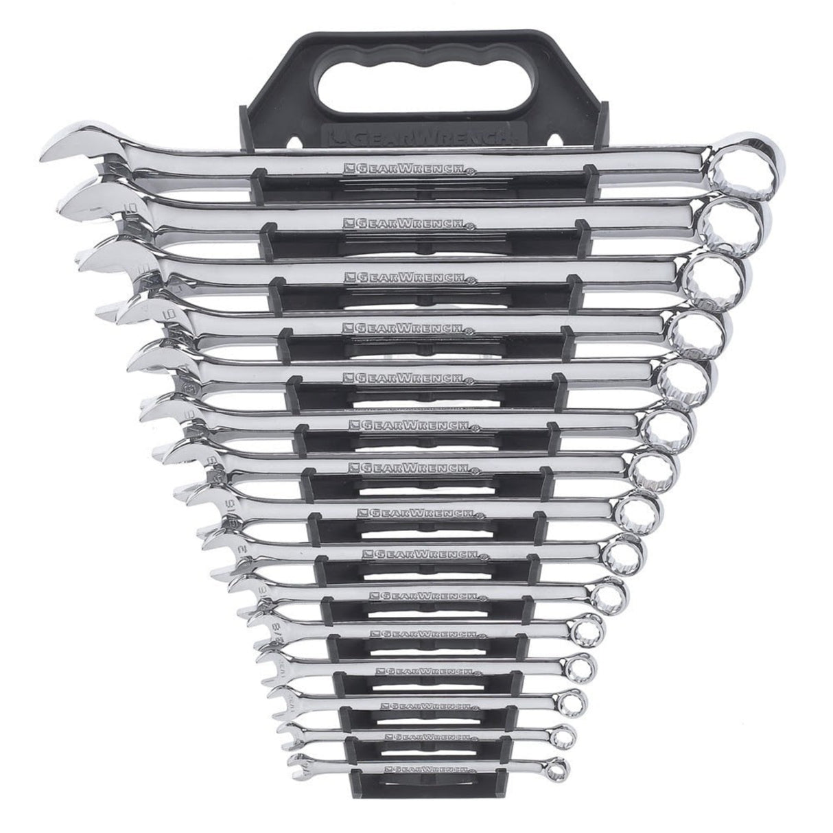 GearWrench 81901 15-Pc 12-Point Long Pattern Combination Wrench Set — SAE 1/4" to 1"