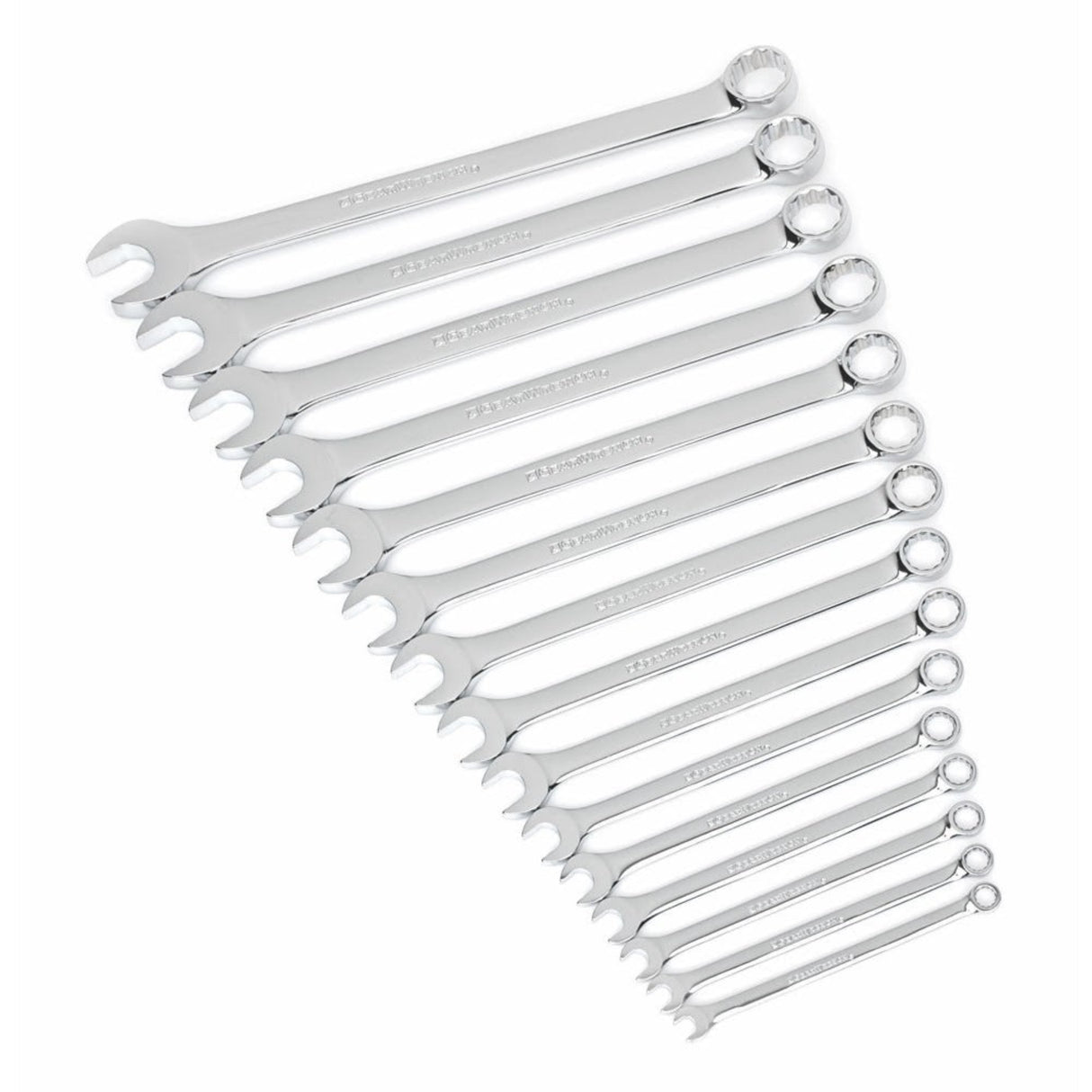 GearWrench 81901 15-Pc 12-Point Long Pattern Combination Wrench Set — SAE 1/4" to 1"