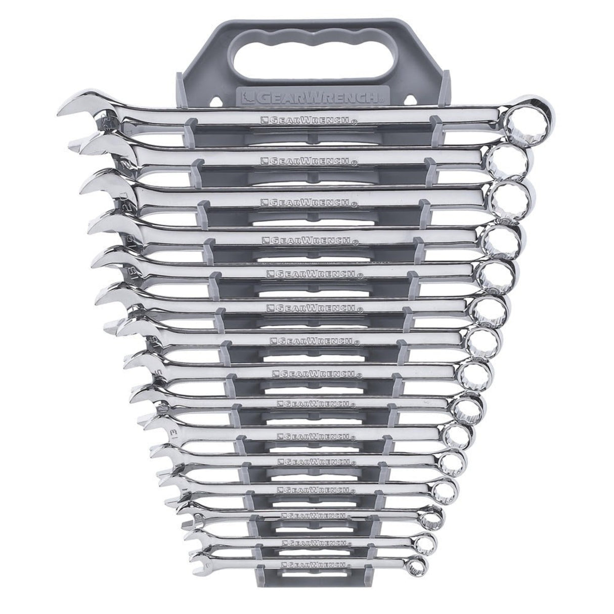 GearWrench 81902 15-Pc 12-Point Long Pattern Combination Wrench Set — Metric 8-22mm