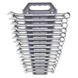 GearWrench 81902 15-Pc 12-Point Long Pattern Combination Wrench Set — Metric 8-22mm