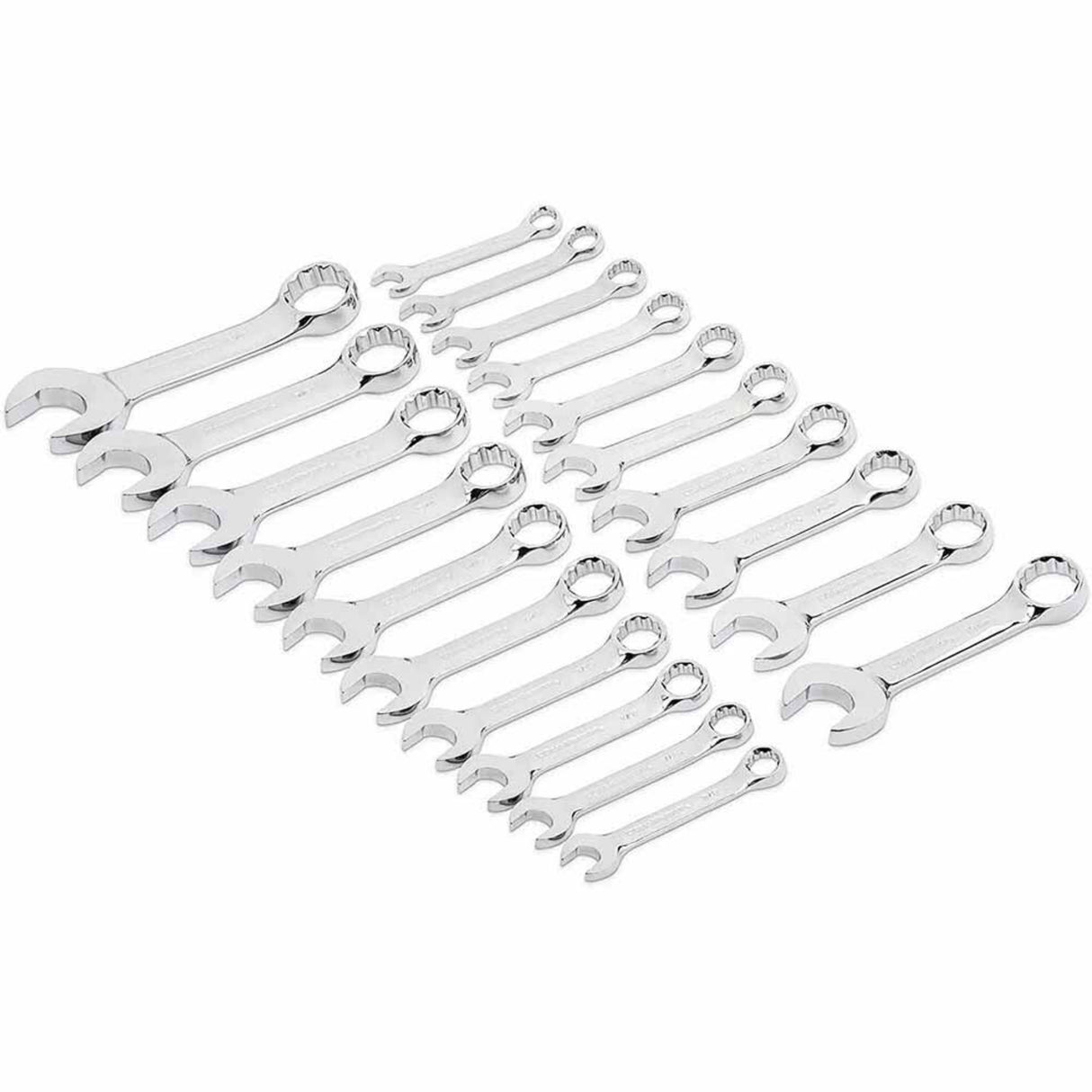 GearWrench 81903 20-Pc 12-Point Stubby Combination Wrench Set — SAE 3/8"-15/16" & Metric 10-19mm