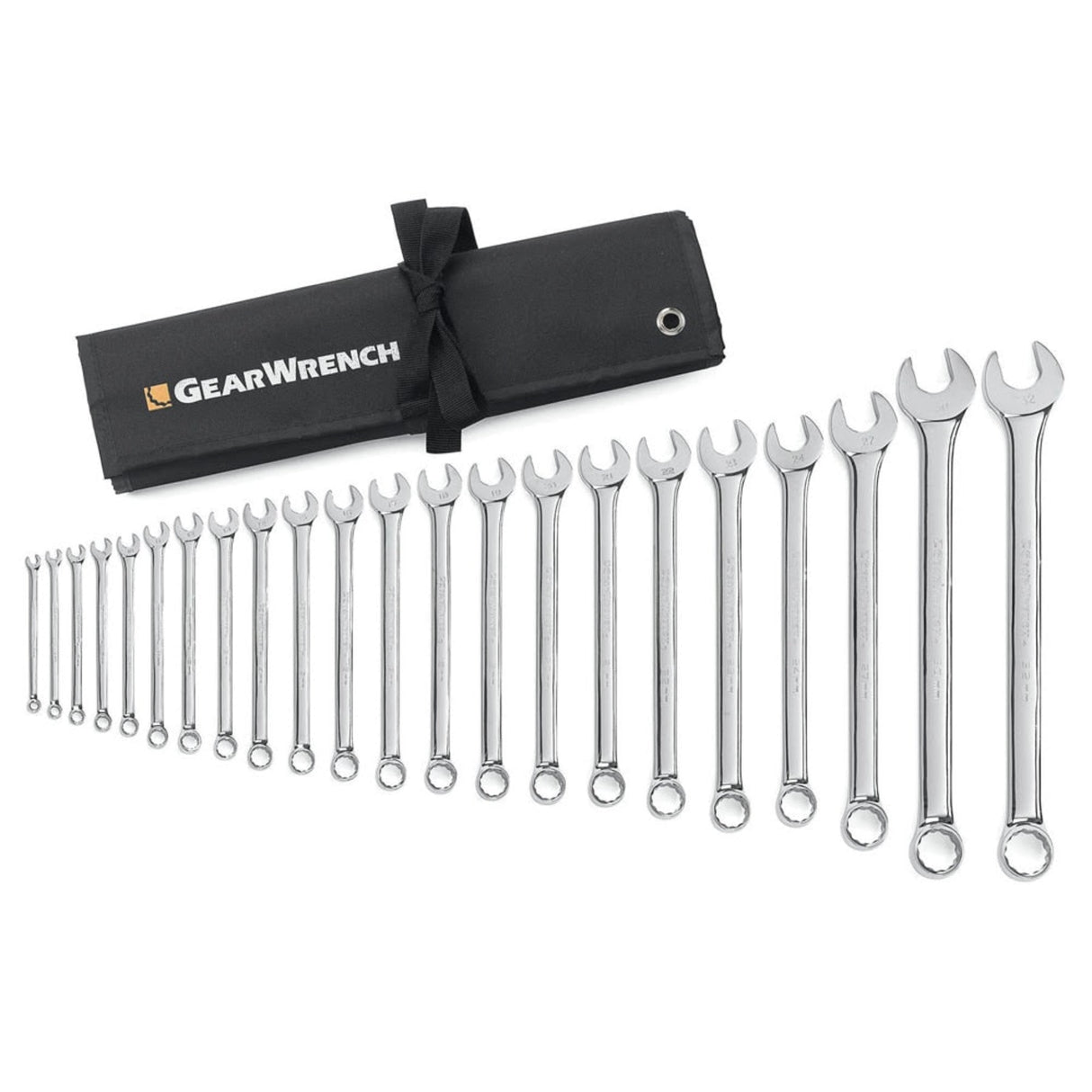 GearWrench 81916 22-Pc 12-Point Long Pattern Combination Wrench Set — Metric 6-32mm