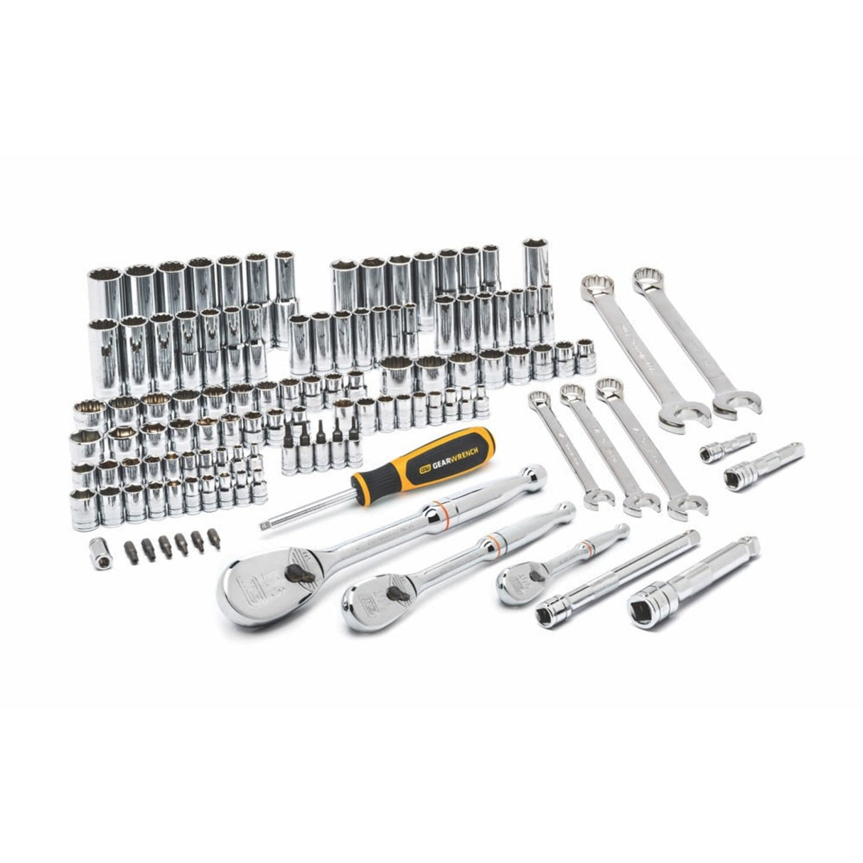 GearWrench 83001D 118-Pc Mechanics Tool Set — 1/4", 3/8", 1/2" Drive, 6 & 12 Point, SAE & Metric