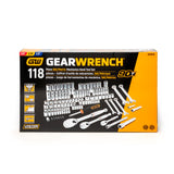 GearWrench 83001D 118-Pc Mechanics Tool Set — 1/4", 3/8", 1/2" Drive, 6 & 12 Point, SAE & Metric
