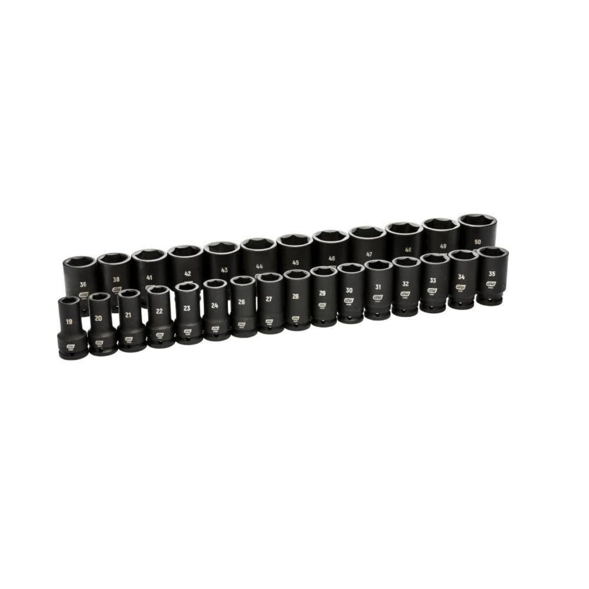 GearWrench 84033 28-Pc 3/4" Drive 6-Point Deep Metric Impact Socket Set — Blow Mold Case