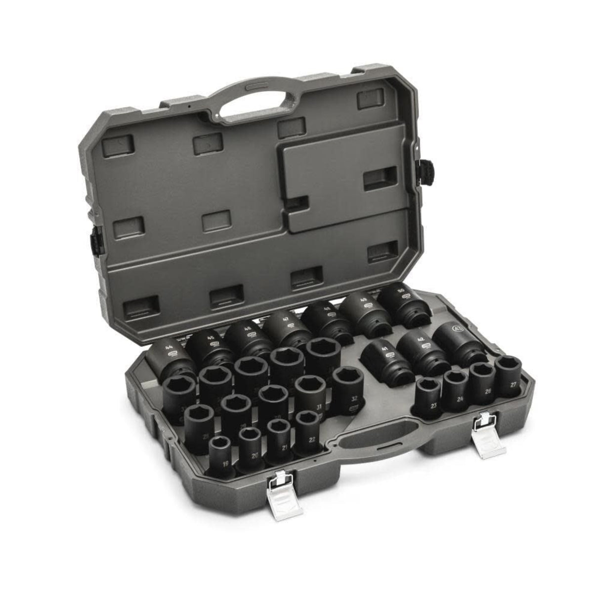 GearWrench 84033 28-Pc 3/4" Drive 6-Point Deep Metric Impact Socket Set — Blow Mold Case