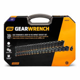 GearWrench 84947H 39-Pc 1/2" Drive 6-Point Hi-Viz SAE Impact Socket Set — Standard & Deep