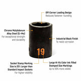 GearWrench 84948H 39-Pc 1/2" Drive 6-Point Hi-Viz Metric Impact Socket Set — Standard & Deep