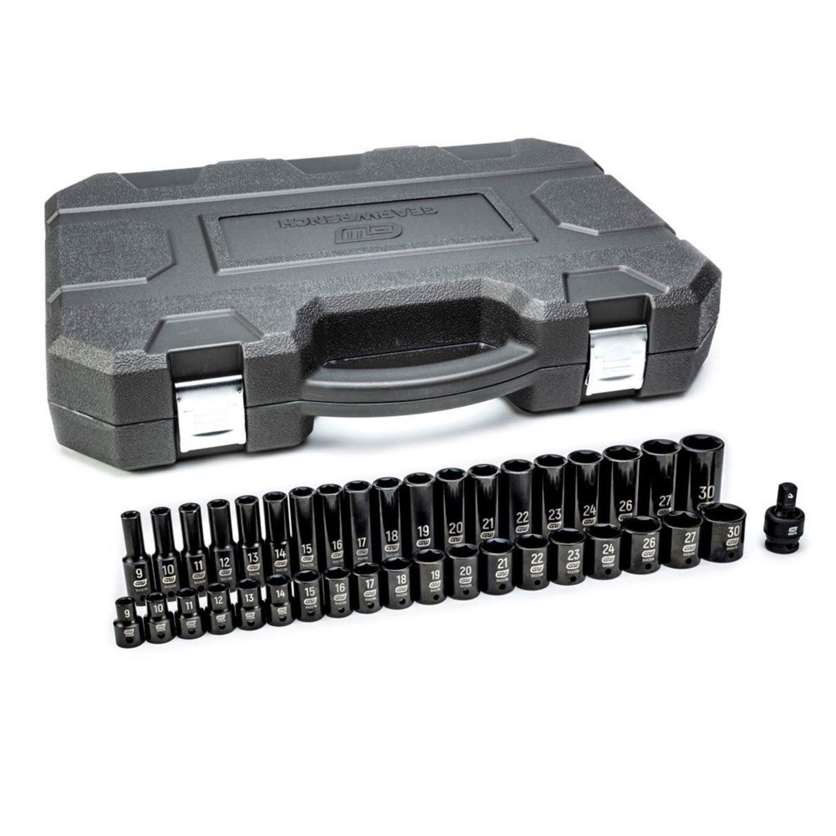 GearWrench 84948N 39-Pc 1/2" Drive 6-Point Metric Impact Socket Set — Standard & Deep