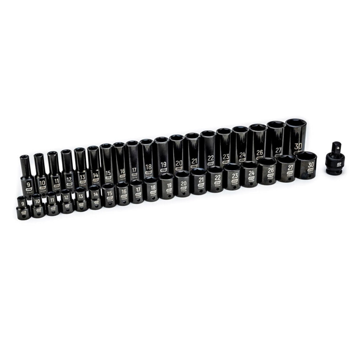 GearWrench 84948N 39-Pc 1/2" Drive 6-Point Metric Impact Socket Set — Standard & Deep