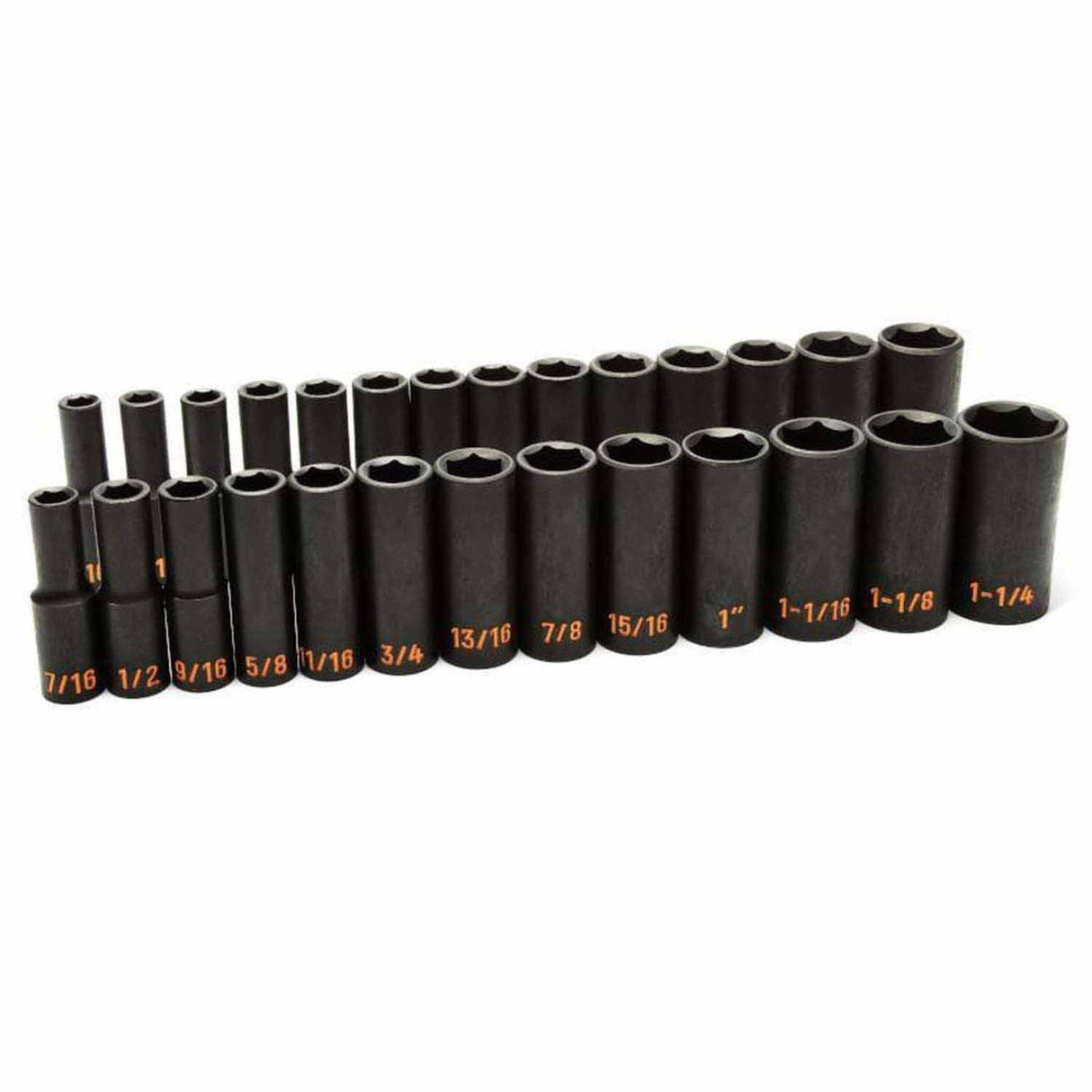 GearWrench 84949H 27-Pc 1/2" Drive 6-Point Hi-Viz Deep Impact Socket Set — SAE & Metric