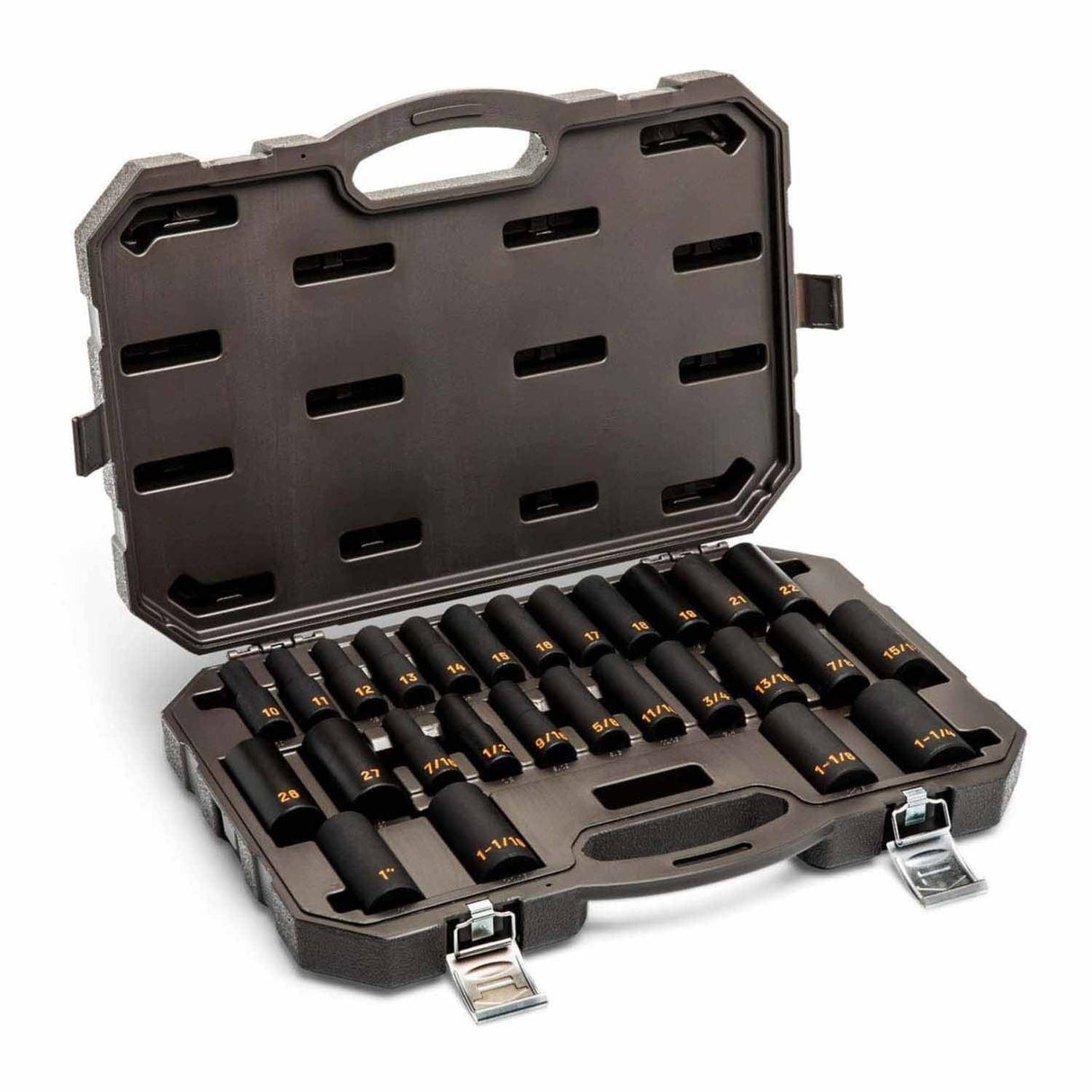 GearWrench 84949H 27-Pc 1/2" Drive 6-Point Hi-Viz Deep Impact Socket Set — SAE & Metric