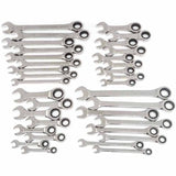 GearWrench 85034 34-Pc 72-Tooth 12-Point Ratcheting Wrench Set — SAE & Metric, Standard & Stubby