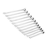 GearWrench 85888 12-Pc 72-Tooth 12-Point XL X-Beam Ratcheting Wrench Set — Metric 8-19mm