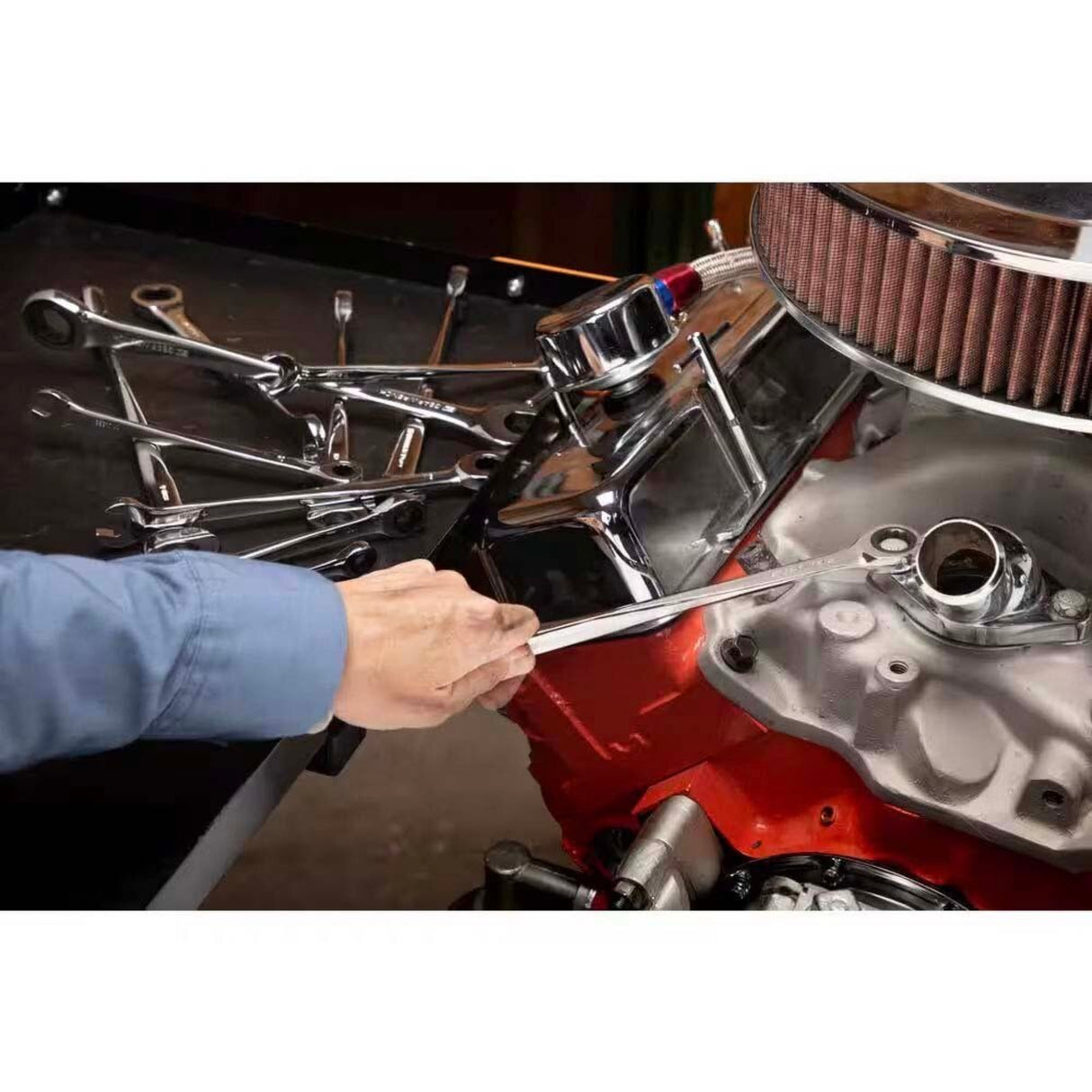 GearWrench 85888 12-Pc 72-Tooth 12-Point XL X-Beam Ratcheting Wrench Set — Metric 8-19mm