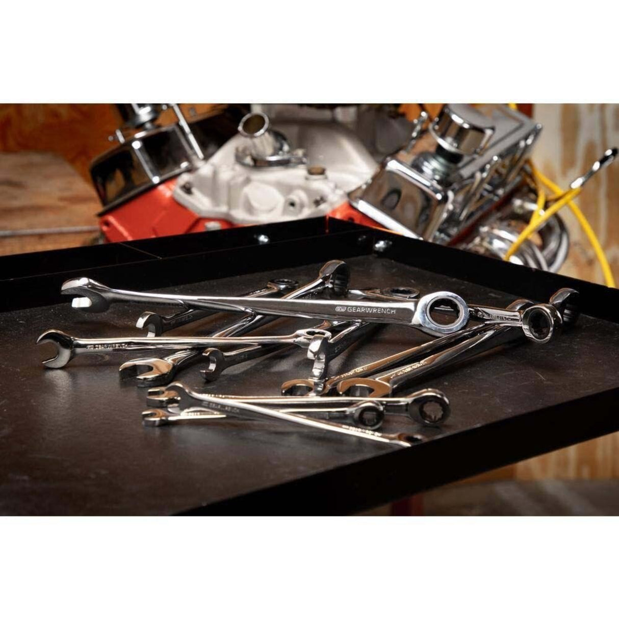 GearWrench 85888 12-Pc 72-Tooth 12-Point XL X-Beam Ratcheting Wrench Set — Metric 8-19mm