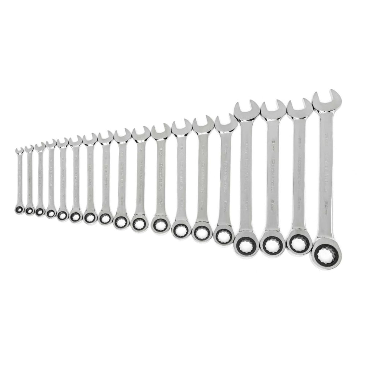GearWrench 85890-02 18-Pc 72-Tooth 12-Point Ratcheting Combination Wrench Set — Metric
