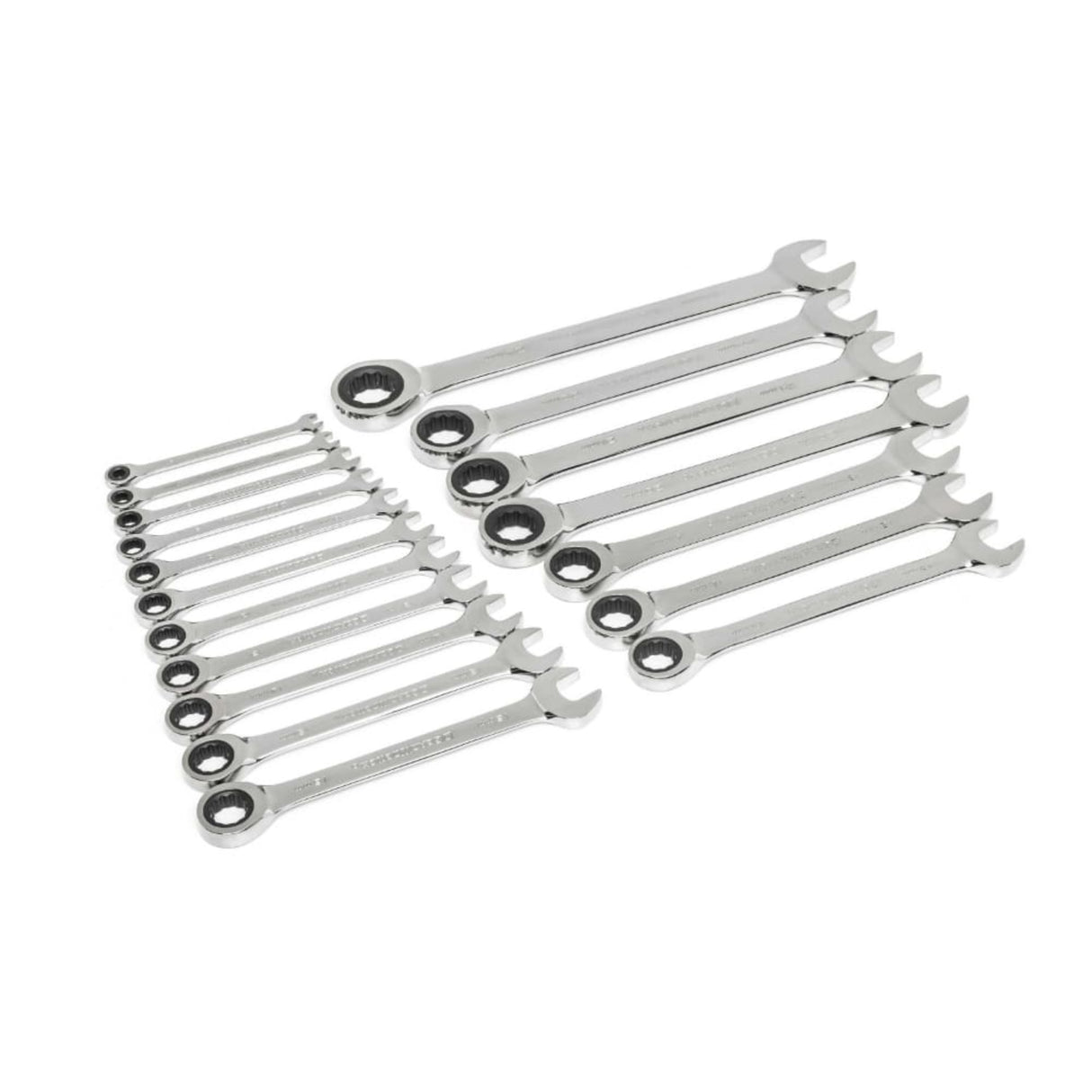 GearWrench 85890-02 18-Pc 72-Tooth 12-Point Ratcheting Combination Wrench Set — Metric