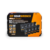 GearWrench 86071 10-Pc 1/2" Drive Bolt Biter Deep Extraction Socket Set