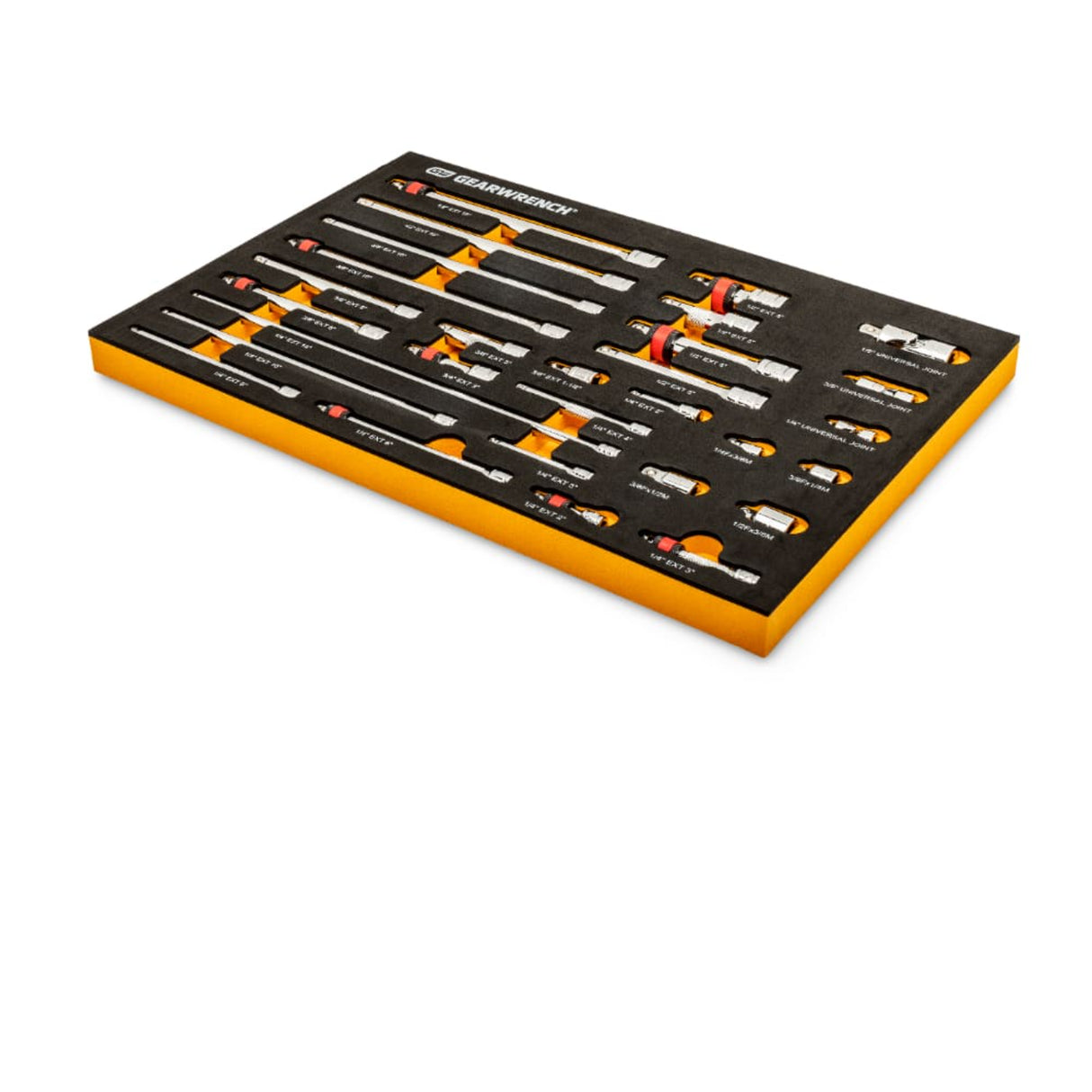 GearWrench 86523 29-Pc Chrome Drive Accessory Set — 1/4", 3/8", 1/2" Drive, EVA Foam Tray