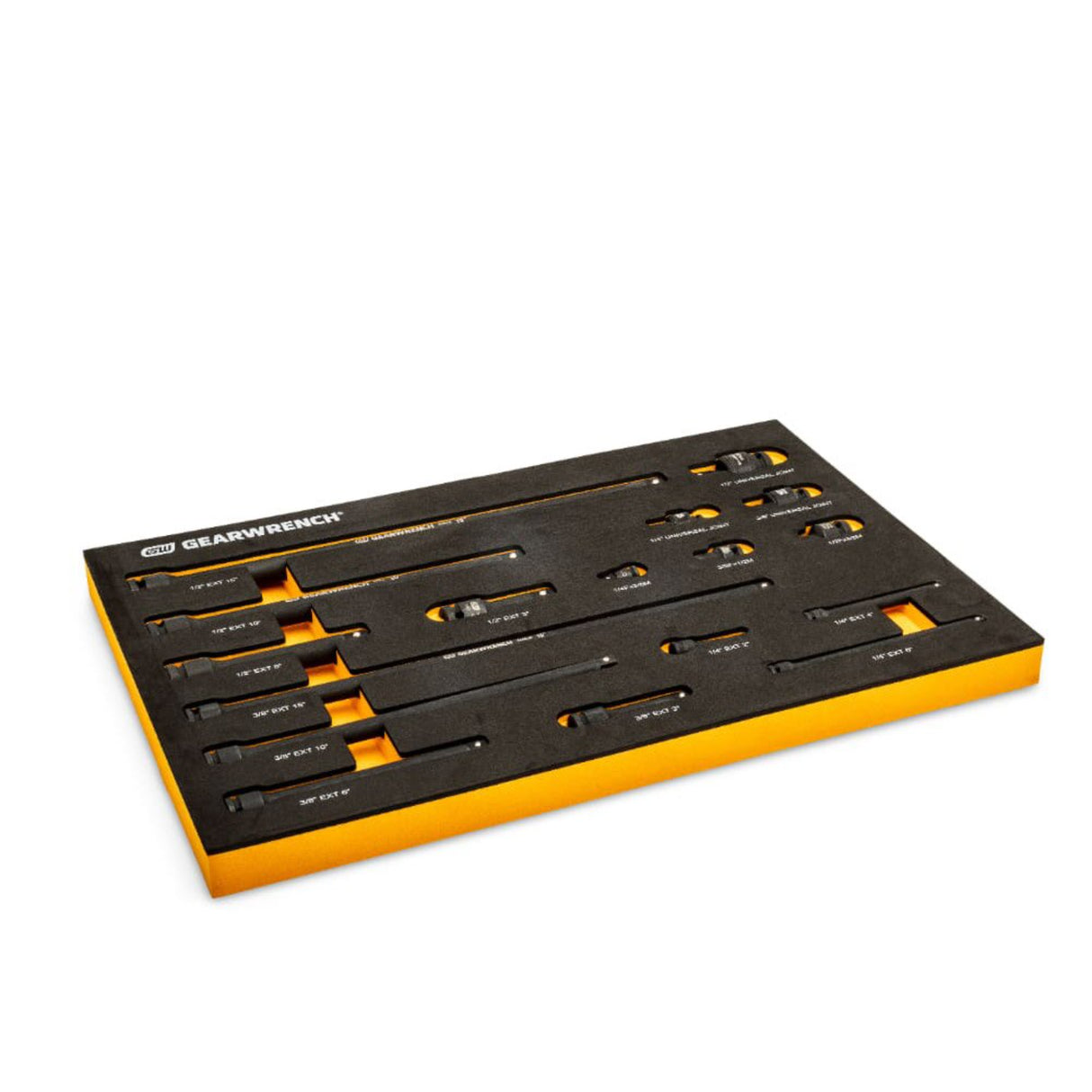 GearWrench 86524 17-Pc Impact Drive Accessory Set — 1/4", 3/8", 1/2" Drive, EVA Foam Tray