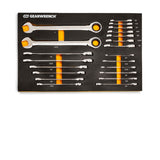 GearWrench 86526 21-Pc 72-Tooth 12-Point SAE Ratcheting Wrench Set — Standard & Stubby, EVA Tray