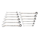 GearWrench 86927 12-Pc 90-Tooth 12-Point Ratcheting Combination Wrench Set — Metric