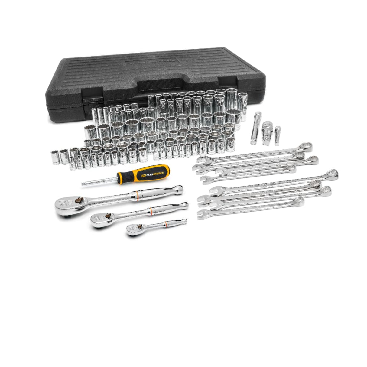 GearWrench 89058 110-Pc Mechanics Tool Set — 1/4", 3/8", 1/2" Drive, 6 & 12 Point, SAE & Metric