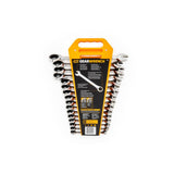 GearWrench 9416 16-Pc 72-Tooth 12-Point Ratcheting Combination Wrench Set — Metric