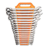 GearWrench 9602N 16-Pc 72-Tooth 12-Point Reversible Ratcheting Wrench Set — Metric