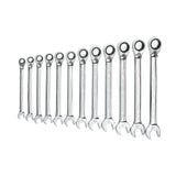 GearWrench 9620N 12-Pc 72-Tooth 12-Point Reversible Ratcheting Wrench Set — Metric 8-19mm
