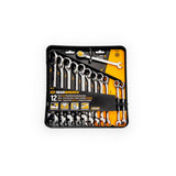 GearWrench 9620N 12-Pc 72-Tooth 12-Point Reversible Ratcheting Wrench Set — Metric 8-19mm
