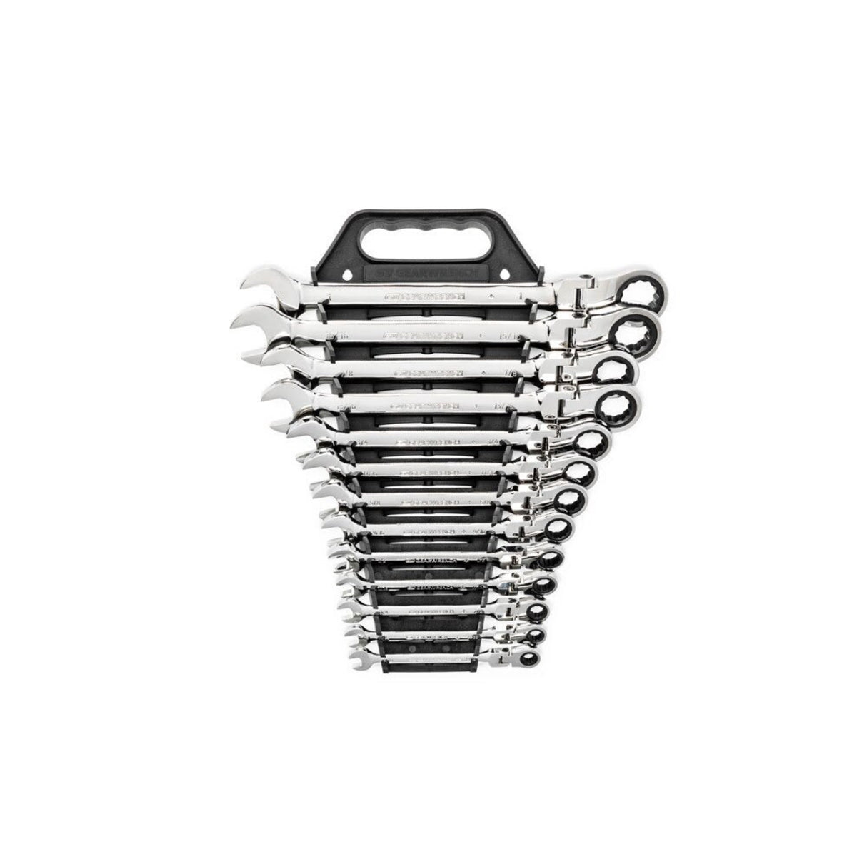 GearWrench 9702D 13-Pc 72-Tooth 12-Point Flex Head Ratcheting Wrench Set — SAE 5/16" to 1"