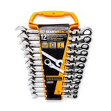 GearWrench 9901D 12-Pc 72-Tooth 12-Point Flex Head Ratcheting Wrench Set — Metric