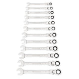 GearWrench 9901D 12-Pc 72-Tooth 12-Point Flex Head Ratcheting Wrench Set — Metric