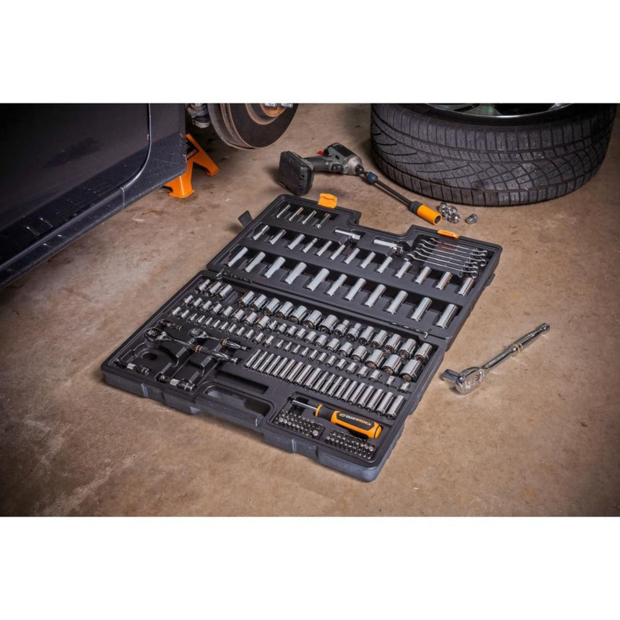 GearWrench GW90MCBMTS 185-Pc Mechanics Tool Set — 90T Ratchets, 6-Point Sockets, SAE & Metric
