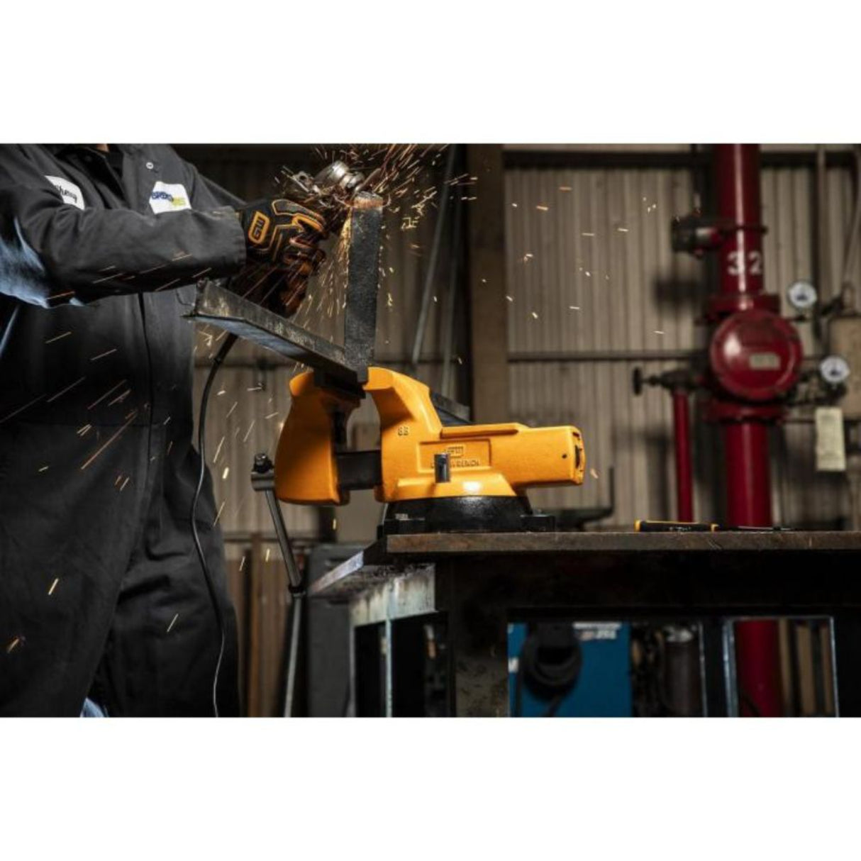 GearWrench GWBVA8 8" Mechanic's Bench Vise with Anvil — 360° Swivel Base