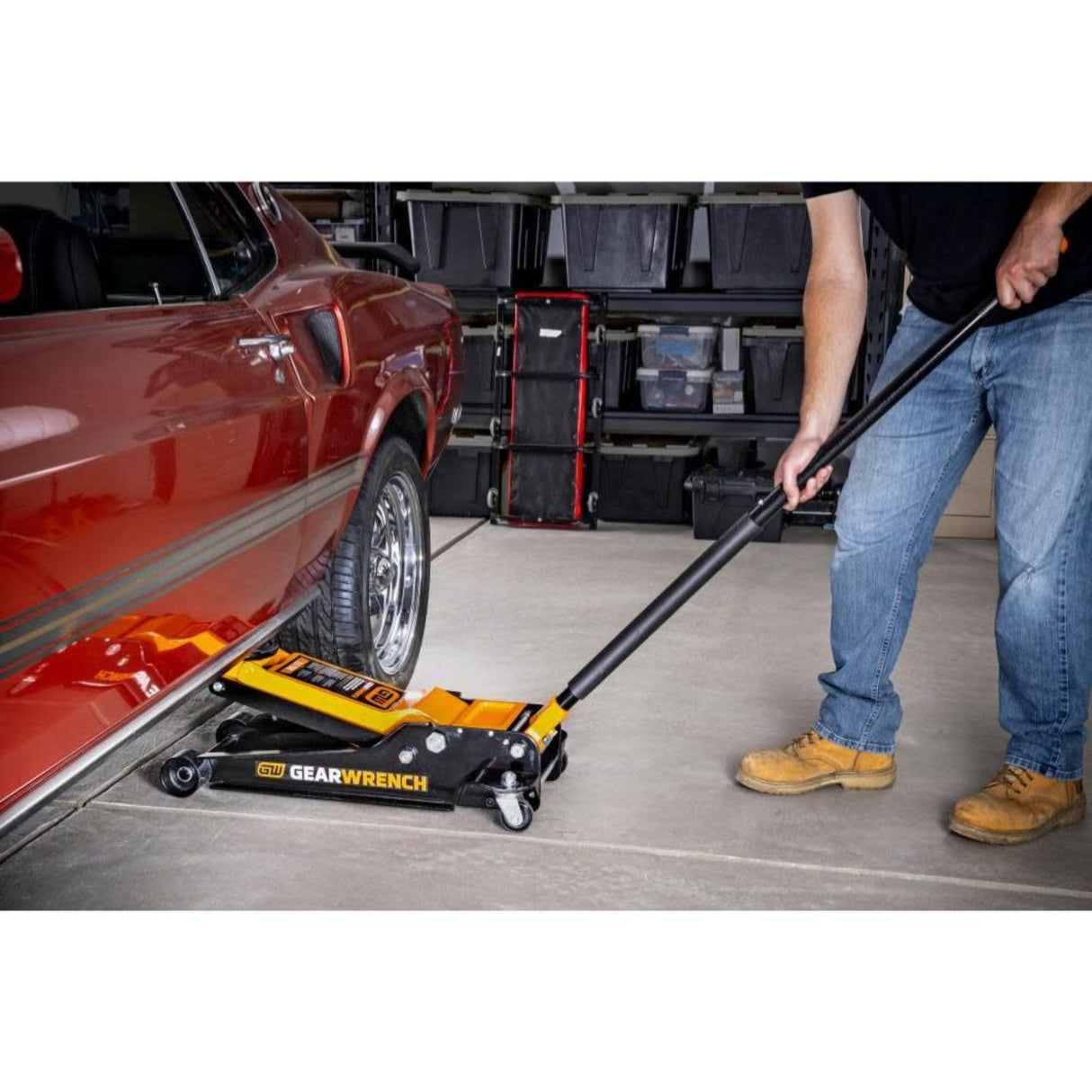 GearWrench GWLPFJ3T 3.5-Ton Low Profile Floor Jack — Dual Piston Fast Lift