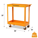 GearWrench GWMSC 36" 2-Shelf Steel Utility Cart — 440 lb Capacity, Locking Casters